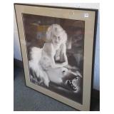 Large framed & matted Jean Harlow print