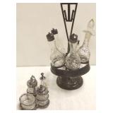Deco bottle castor set & a condiment set