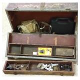 Antique tool box with tools