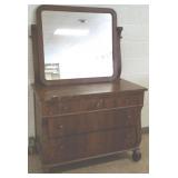 Antique Empire style dresser with mirror (as seen)