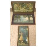 3 Deco prints- 2 are Parrish