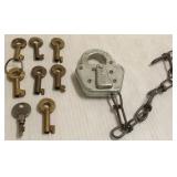 Group railroad keys & 1 lock
