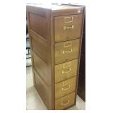 Antique oak 5-drawer file cabinet