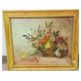 Framed signed oil on board- 1969 still life with