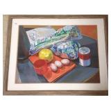 Framed signed Don Gray painting on paper- still