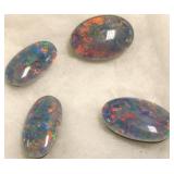 4 Australian opal doublets 14 mm x 10mm etc.