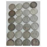 24 silver Morgan U.S. dollars- unsorted