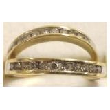 2- 14k bands channel set with diamonds