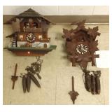 2 cuckoo clocks