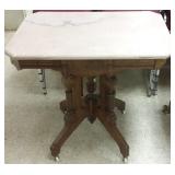 Victorian marble top lamp table