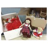 Large group of dolls including vintage doll