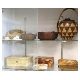 Group including baskets, photo album, celluoid