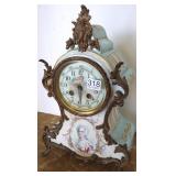 Antique French china clock case with electric