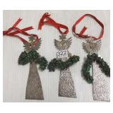 3 Los Castillo sterling ornaments- angels set