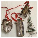 4 Los Castillo sterling ornaments set with