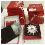 13 Gorham sterling snowflake ornaments-