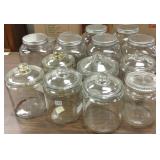 15 assorted storage jars