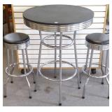 Deco style tall table & 2 stools