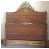 Victorian walnut carved bed