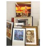Group of assorted mixed media prints, photos, etc.