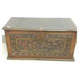 Small carved wood trunk
