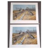 2 unframed signed & numbered Kouba prints-