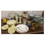 Group of pottery, hand painted china, Shelley cup