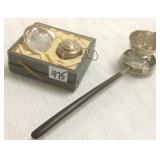1 sterling & 1 - 800 silver tea strainers