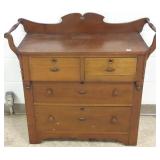 Walnut commode with hand dovetails & 2 towel bars