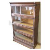 4-section banded oak stacking bookcase