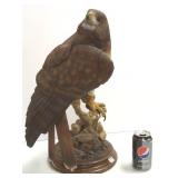 Signed John A. Strutt III 21" carved wood red tail