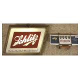 Vintage Schlitz sign & a vintage Hamm