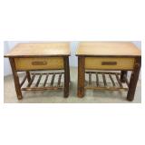 2 "Old Hickory" 1-drawer stands