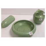 Haeger pottery Arts & Crafts era matt green bowl,