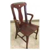 Antique mahogany folding barber chair with brass