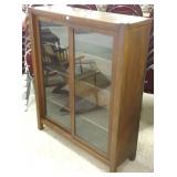 Mission oak sliding 2-door bookcase