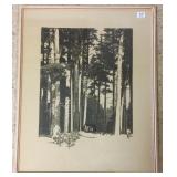 Framed F.L. Jaques woodland lithographs