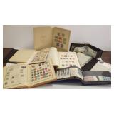 Group of vintage stamps in albums including