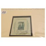 Stamp sheet signed by C.W. (Chester) Nimitz-