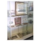 Group including framed ship print, early