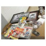 Group of sporting items including autographed Carl