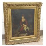 Ornately framed 19th century oil on canvas- mother
