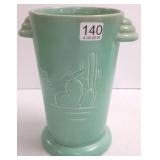 7 1/2" Red Wing green Belle Kogan design vase