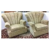 2 upholstered Stickley armchairs
