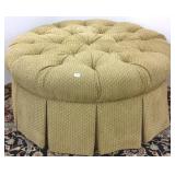 39" diameter upholstered Stickley tufted ottoman