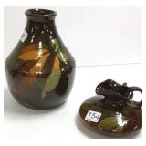 3" Rookwood decorated ewer & 7" Owens