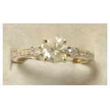 14K gold diamond unity ring- center diamond approx