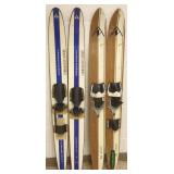 2 pair of vintage water skies