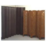 2 carved wood folding screens (some as seen)