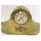 Early mantel clock in brass case